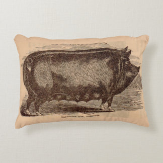 19th century pig print Berkshire sow no. 1 Accent Pillow