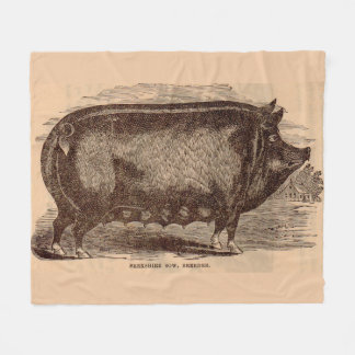 19th century pig print Berkshire sow no. 1 Fleece Blanket