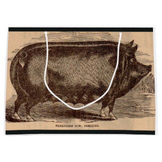 19th century pig print Berkshire sow no. 1 Large Gift Bag