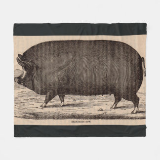 19th century pig print Berkshire sow no. 2 Fleece Blanket