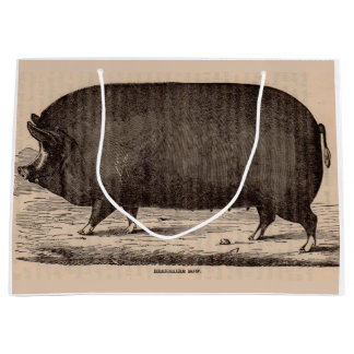 19th century pig print Berkshire sow no. 2 Large Gift Bag