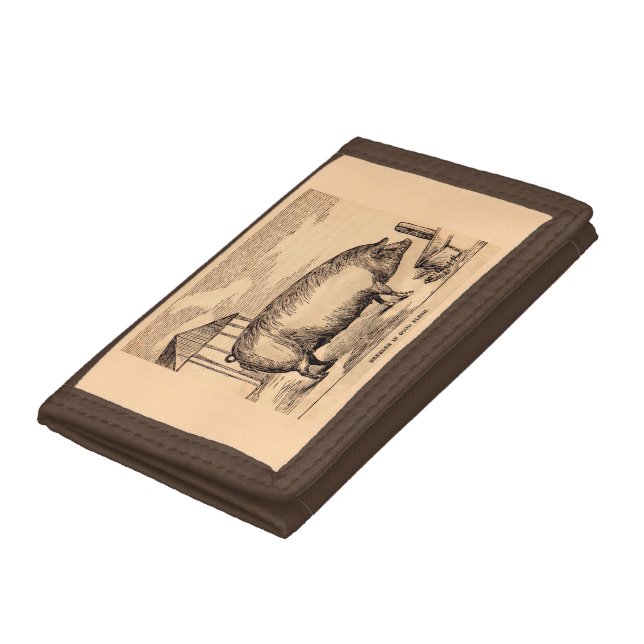 19th century pig print ‘Breeder in Good Flesh’ Tri-fold Wallet (Bottom)