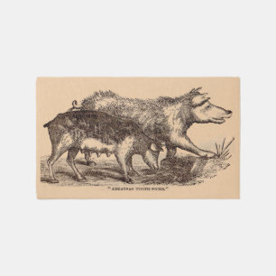 19th century pigs print 'Arkansas toothpicks' Rug