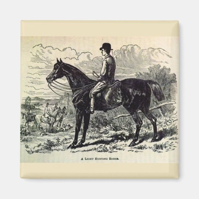19th century print A Light Hunting Horse Magnet (Front)