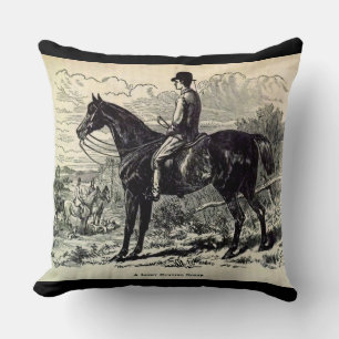 19th century print A Light Hunting Horse Throw Pillow