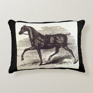 19th century print An English Roadster horse Accent Pillow