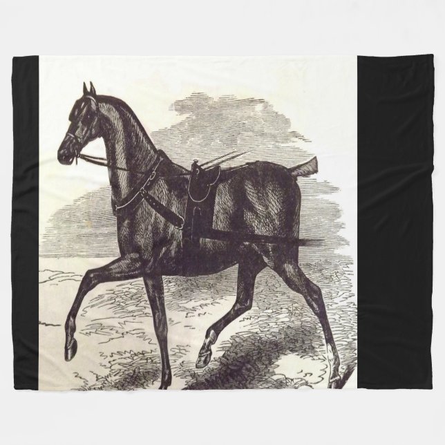 19th century print An English Roadster horse Fleece Blanket (Front (Horizontal))