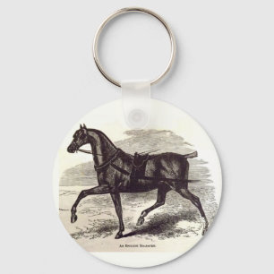 19th century print An English Roadster horse Keychain