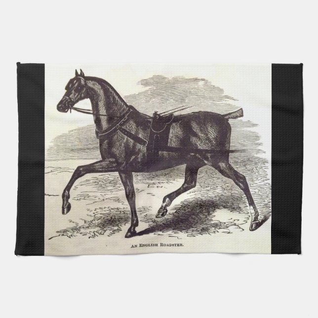 19th century print An English Roadster horse Kitchen Towel (Horizontal)
