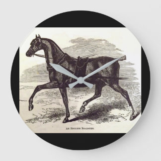 19th century print An English Roadster horse Large Clock