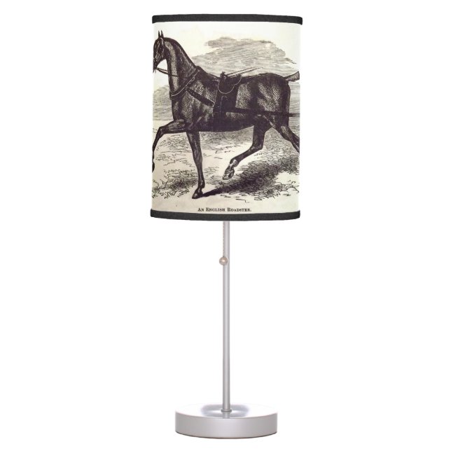 19th century print An English Roadster horse Table Lamp (Front)