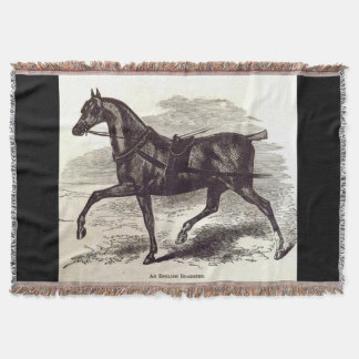 19th century print An English Roadster horse Throw Blanket