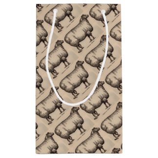 19th century print Cotswold sheep Small Gift Bag