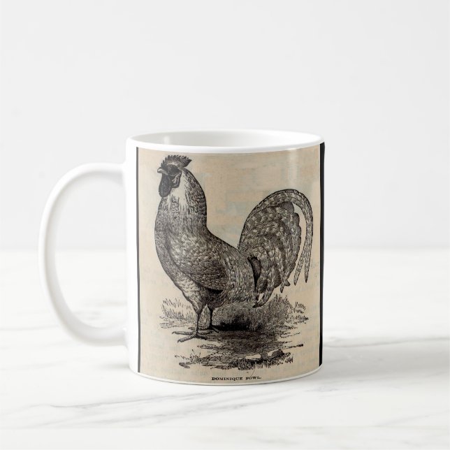 19th century print dominique fowl coffee mug (Left)