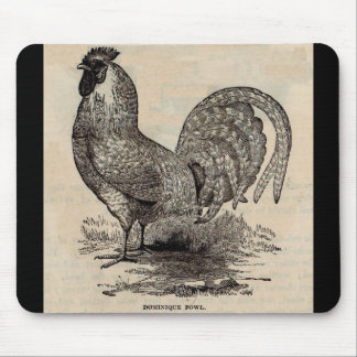 19th century print dominique fowl mouse pad