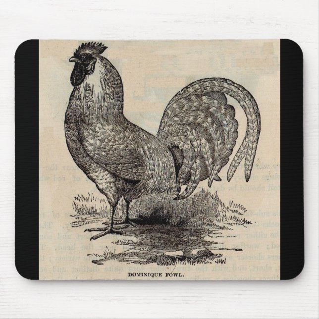 19th century print dominique fowl mouse pad (Front)