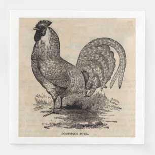 19th century print dominique fowl paper dinner napkins