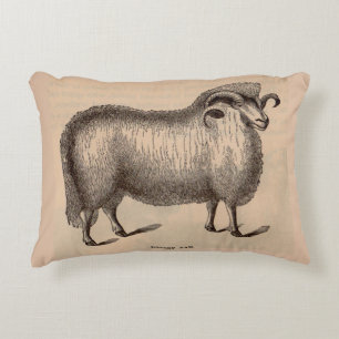 19th century print Dorset ram Decorative Pillow