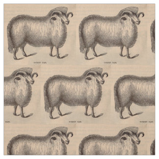 19th century print Dorset ram print Fabric