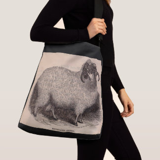 19th century print Highland sheep Crossbody Bag