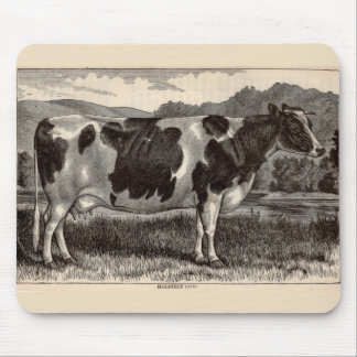 19th century print Holstein bull Mouse Pad