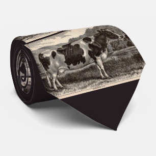 19th century print Holstein cow print Neck Tie