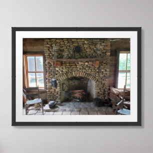 19th Century Stone Fireplace in Tennessee Home Framed Art