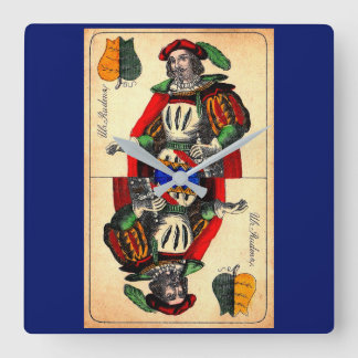 19th century tarot card no. 1 square wall clock