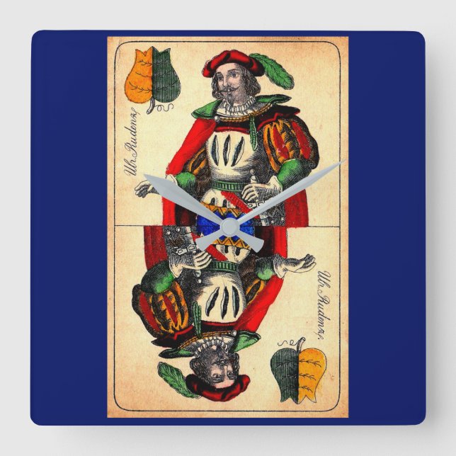 19th century tarot card no. 1 square wall clock (Front)