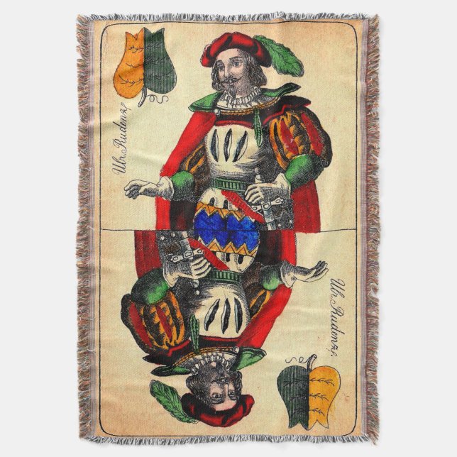 19th century tarot card no. 1 throw blanket (Front Vertical)