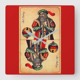 19th century tarot card no. 2 square wall clock