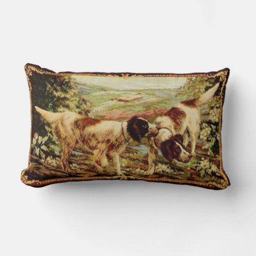 19th Century Vintage Dogs Pillow Throw