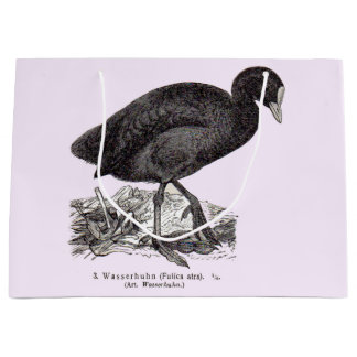 19th century wasserhuhn or moorhen print large gift bag