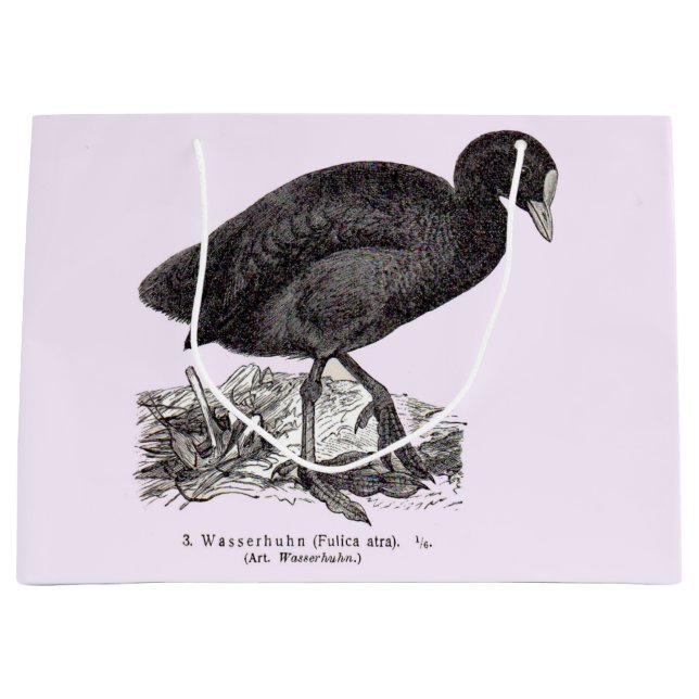 19th century wasserhuhn or moorhen print large gift bag (Front)