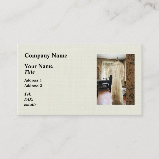 19th Century Wedding Dress Business Card (Front)