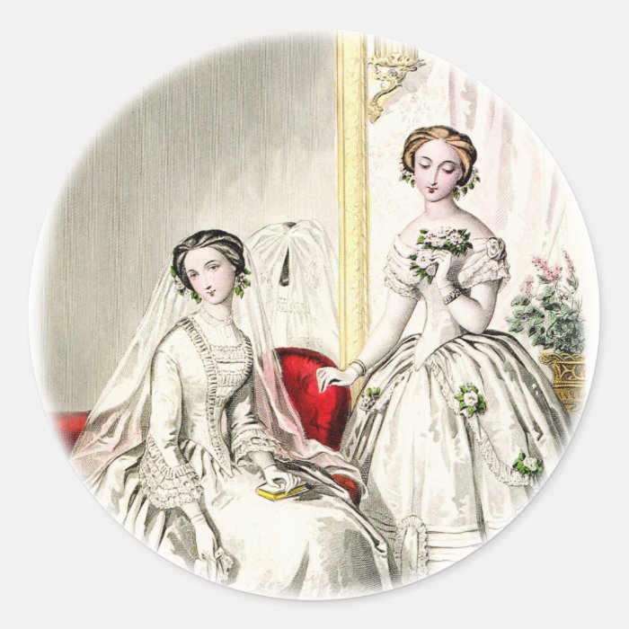 19th Century Wedding Round Sticker