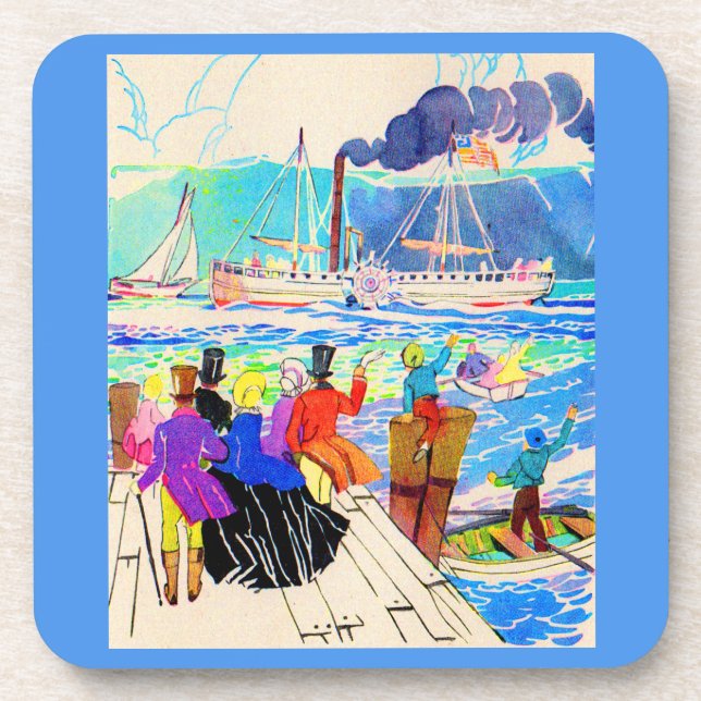 19th century yacht race drink coaster (Front)