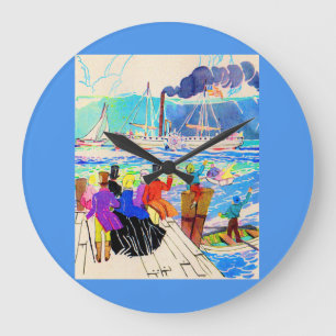 19th century yacht race large clock