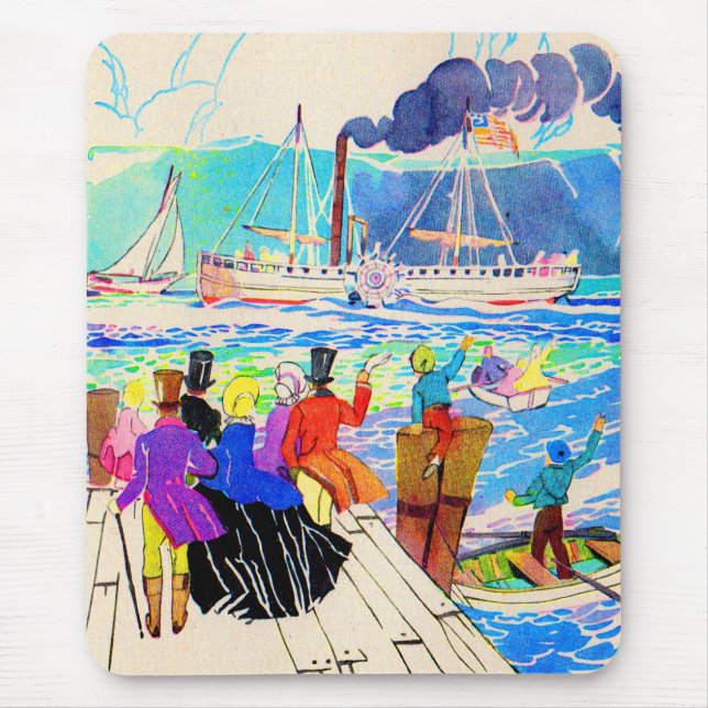 19th century yacht race mouse pad (Front)