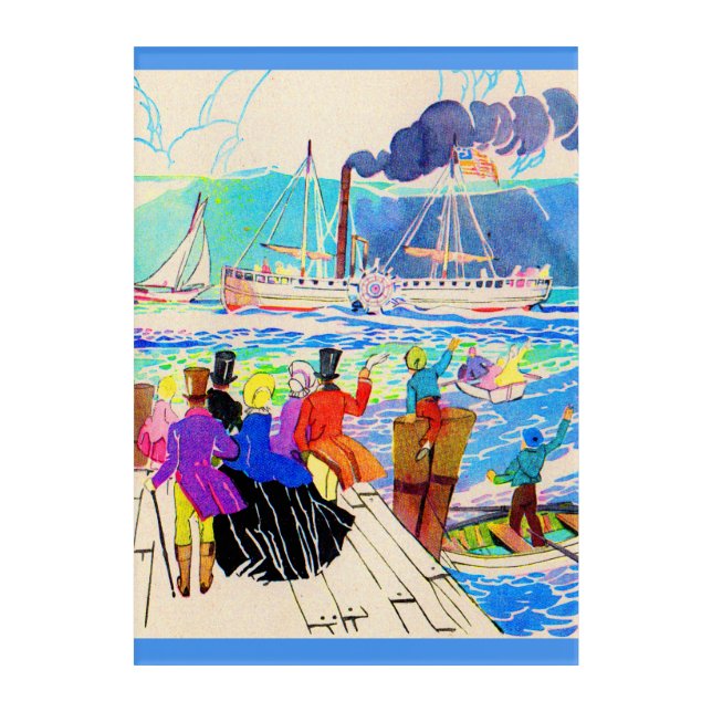 19th century yacht race print acrylic print (Front)