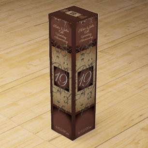 19th Drk Bronze Wedding Anniversary Wine Gift Box