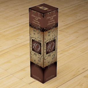 19th Drk Bronze Wedding Anniversary Wine Gift Box