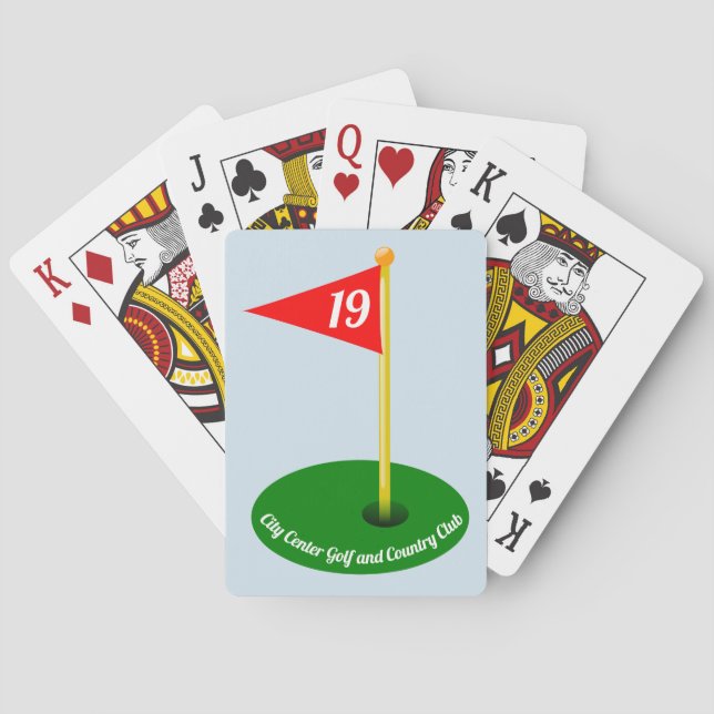 19th Hole and Your Text Poker Cards (Back)