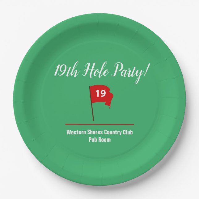19th Hole Pub Party Plate (Front)
