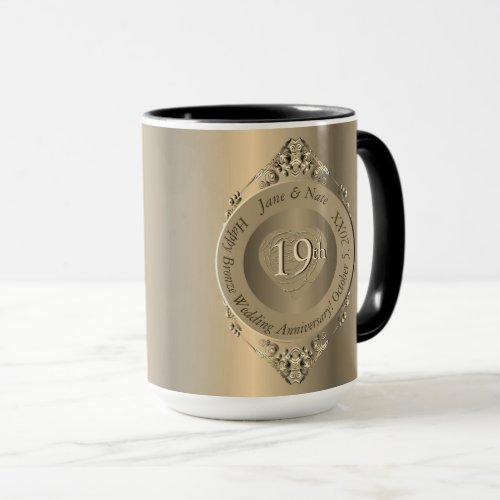 19th or 8th Bronze Wedding Anniversary Mug