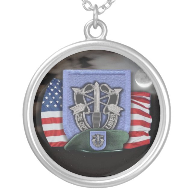 19th Special Forces flash veterans vets Necklace (Front)