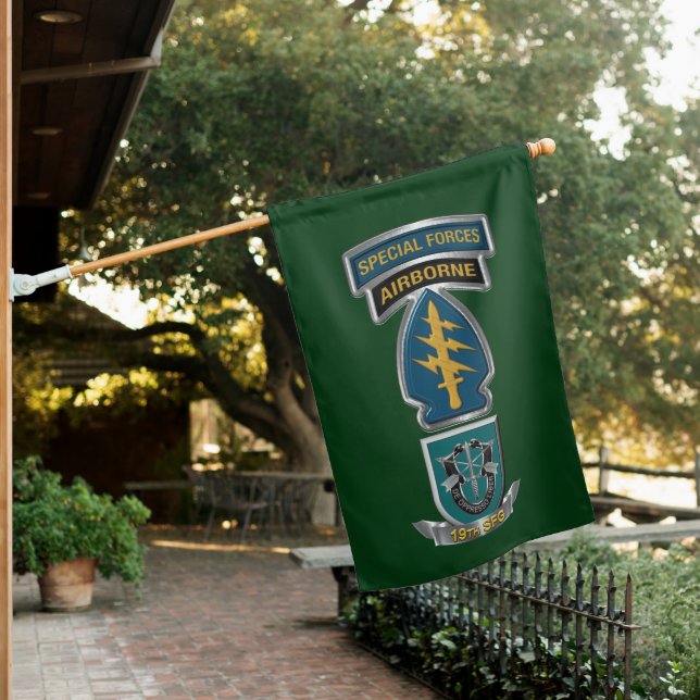 19th Special Forces Group (Airborne) Customized  House Flag (In SItu)