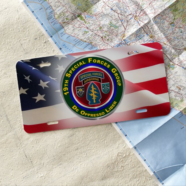 19th Special Forces Group (Airborne)  License Plate (In Situ)
