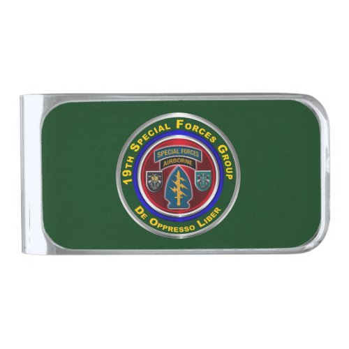 19th Special Forces Group Airborne Silver Finish Money Clip