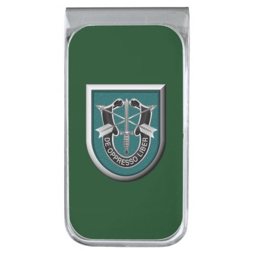 19th Special Forces Group Airborne   Silver Finish Money Clip